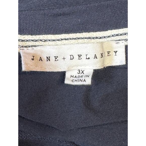 Jane + Delaney · Embroidered Sun Tee · Cotton · Oversized · Navy· Plus Size 3X - Picture 4 of 6